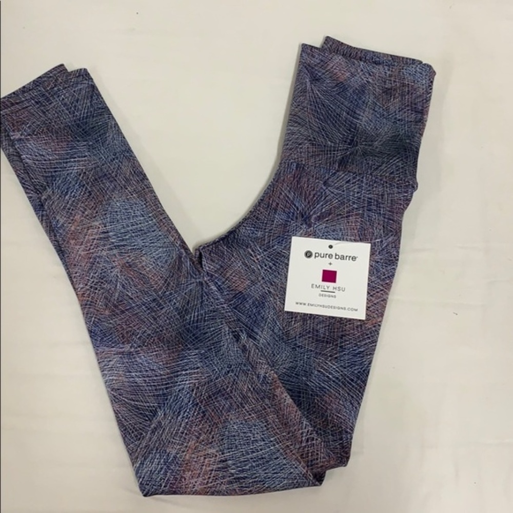 Pure Barre Emily Hsu Blue Multi-Print Leggings